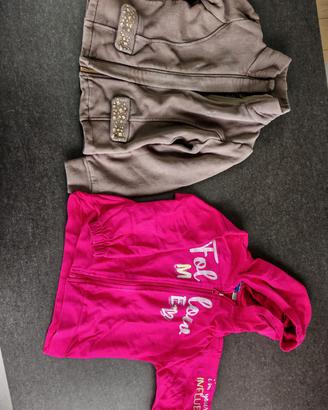 coppia di felpe x bambina 6/7 anni 