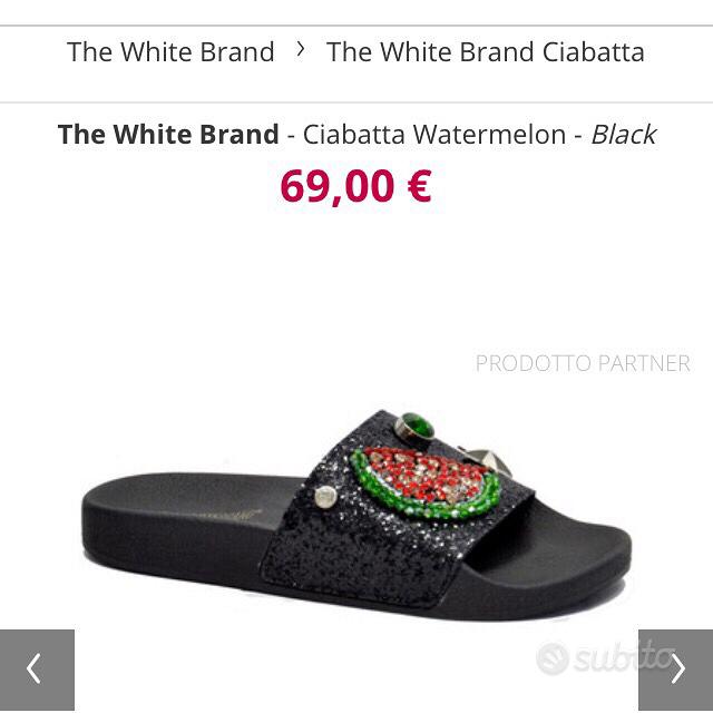 The white 2025 brand ciabatte