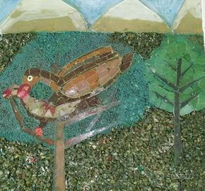 Mosaici in vetro Campagna Italiana con uccelli