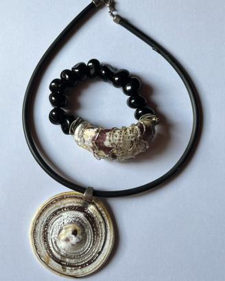 Set Etnico Collana Spirale Conchiglia e Bracciale