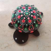 tartaruga con strass luccicanti soprammobili