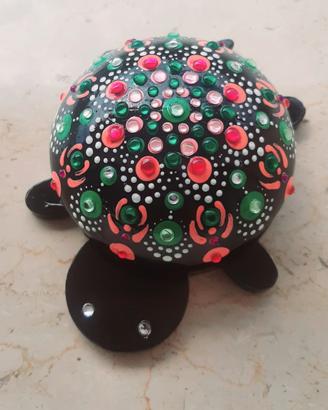 tartaruga con strass luccicanti soprammobili