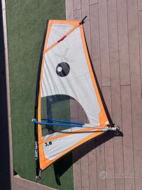 Vela di 3mq della bic e rig completo per windsurf