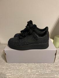 Air force 1 nere con lacci corda castomizzate
