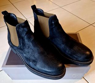 stivaletto anticato nero uomo