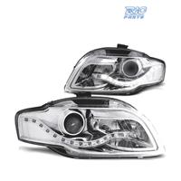 FARI AUDI A4 B7 04-07 LUCE DIURNA FONDO CROMATO