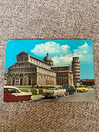 Cartolina vintage viaggiata 1975 Pisa auto epoca