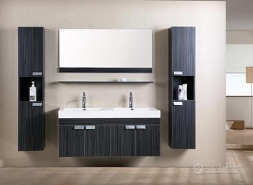 Mobile bagno pensile wenge' da 120 cm completo dop