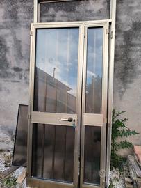 Porta d'ingresso in alluminio due ante 97x246 cm