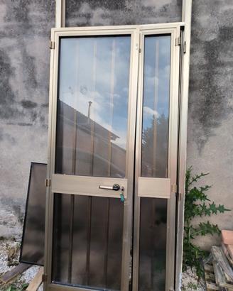 Porta d'ingresso in alluminio due ante 97x246 cm