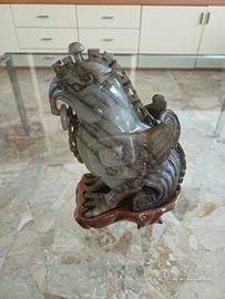 Scultura cinese vintage in pietra Dure