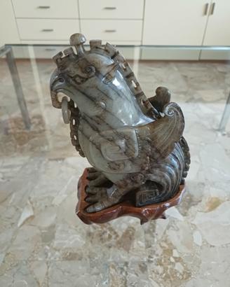 Scultura cinese vintage in pietra Dure