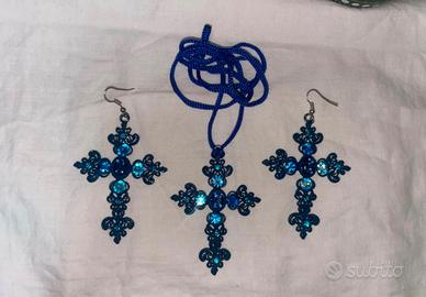 Parure gothic croci blu cobalto