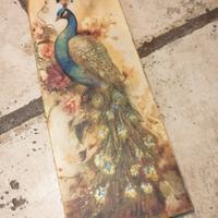 quadretto legno massello Pavone