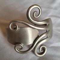 bracciale forchetta artigianale in argento alpacca