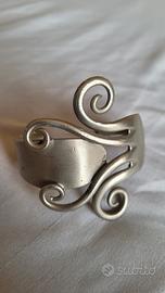 bracciale forchetta artigianale in argento alpacca