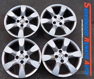 4 CERCHI in lega 16 POLLICI PEUGEOT CITROEN