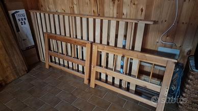 Letto in legno una piazza con materasso singolo