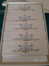 6 grandi asciugamani in cotone con ricamo 