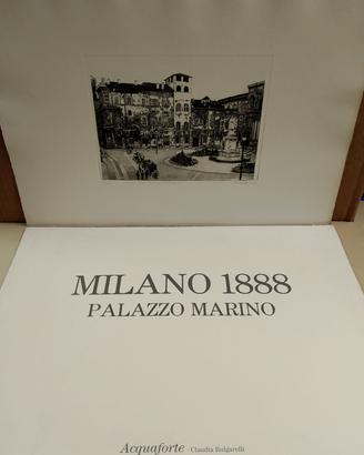 Incisione Acquaforte Milano P.za della Scala
