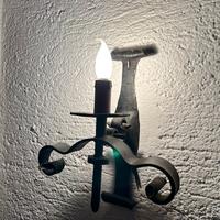 Lampada da muro E14 ferro battuto