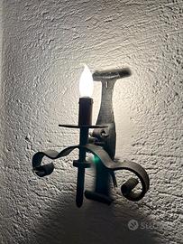 Lampada da muro E14 ferro battuto