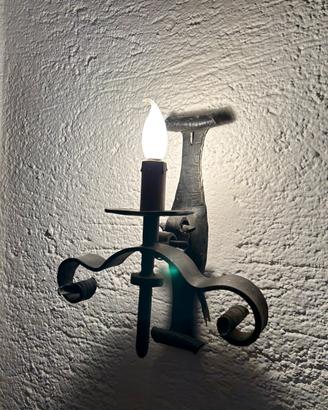 Lampada da muro E14 ferro battuto