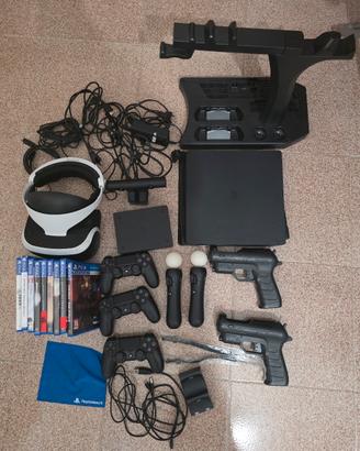 PS4 Slim 500 giga con VR e accessori vari