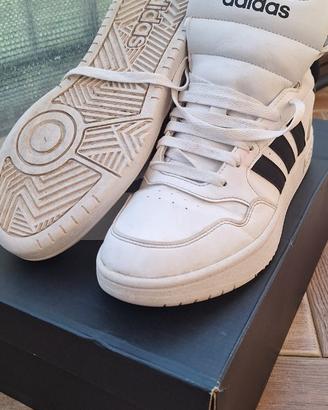 Scarpe Sneakers Alte ADIDAS Bianche e Nere