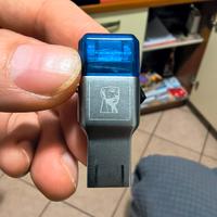Lettore micro SD Kingston USB 3.0 più USB-C