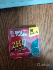Lotto 10 Floppy Disk 3.5" emtec BASF 2HD DOS 