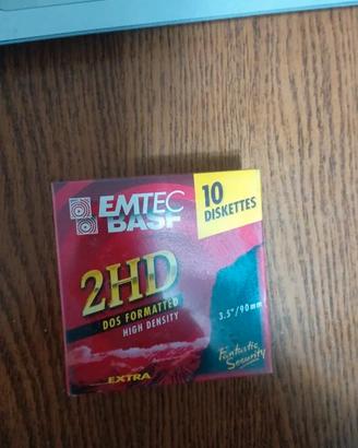 Lotto 10 Floppy Disk 3.5" emtec BASF 2HD DOS 