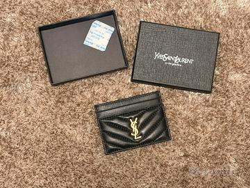 Portacarte Yves Saint Laurent in pelle nero
