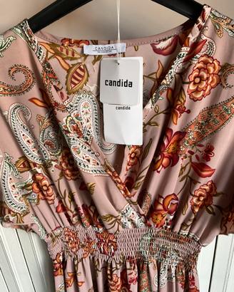 Vestito donna fantasia rosa antico CANDIDA