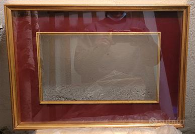 1 Cornice in legno dorato (doppia) + vetro