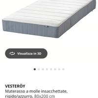 Letto singolo Ikea Slakt con materasso Vesteroy