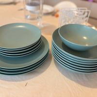 Set piatti Ikea turchese chiaro opaco