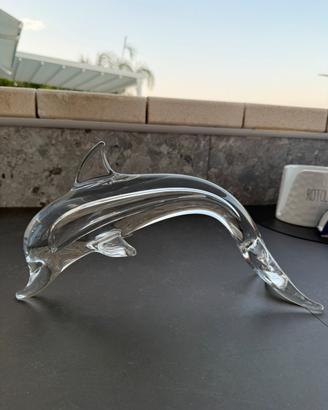 Scultura in vetro delfino
