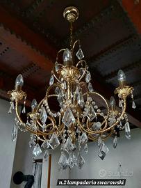 Lotto 2 Lampadari e 4 Applique Cristallo