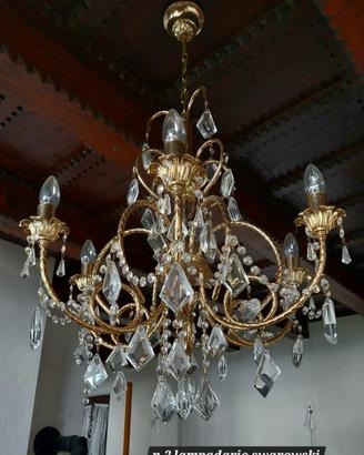 Lotto 2 Lampadari e 4 Applique Cristallo