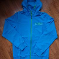 felpa CMP  zip con cappuccio azzurra  12 anni