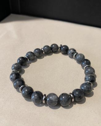 Bracciale labradorite naturale nero di luna