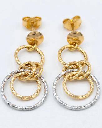Orecchini in oro giallo e bianco 18 kt A.700