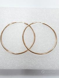 orecchini oro giallo 14kt a cerchio diametro cm 5