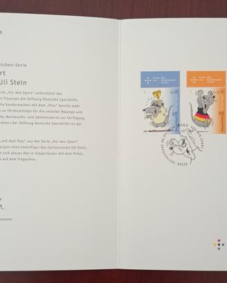 folder francobolli tedeschi per lo sport 