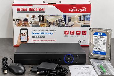 DVR Videosorveglianza 4CH 6in1 H.265 + HDD 500GB –