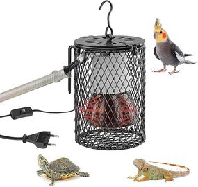 Lampada riscaldante rettile con gabbia