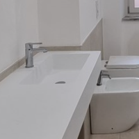 Lavabo 120 cm bianco opaco con vasca a destra