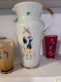 Set caraffa e bicchieri anni 60/70