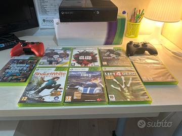 Xbox 360 con 2 controller e 8 giochi + kinect